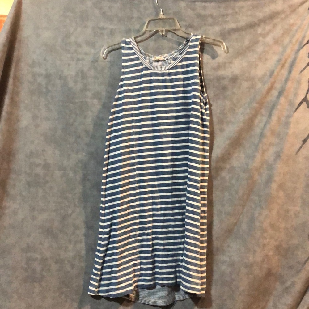 Blue and white stripped dress